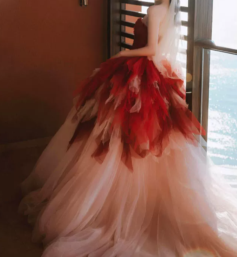 Robe de bal de princesse bustier à volants en satin long, robe de soirée C8117