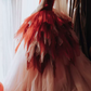 Robe de bal de princesse bustier à volants en satin long, robe de soirée C8117