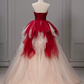 Robe de bal de princesse bustier à volants en satin long, robe de soirée C8117