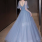Robe de bal de princesse bustier à volants en satin long, robe de soirée C8117