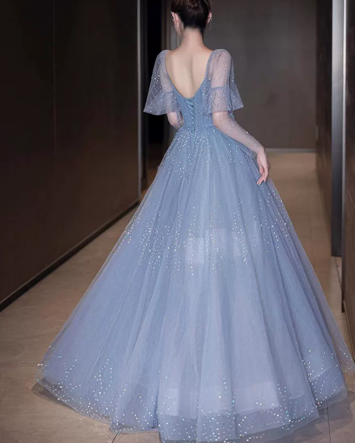 Robe de bal de princesse bustier à volants en satin long, robe de soirée C8117