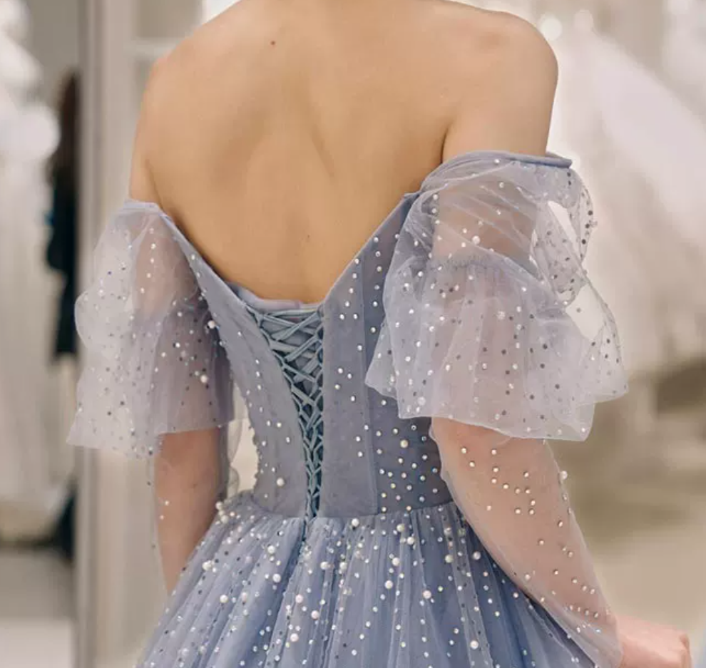 Robe de bal de princesse bustier à volants en satin long, robe de soirée C8117