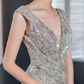 Robe de bal de princesse bustier à volants en satin long, robe de soirée C8117