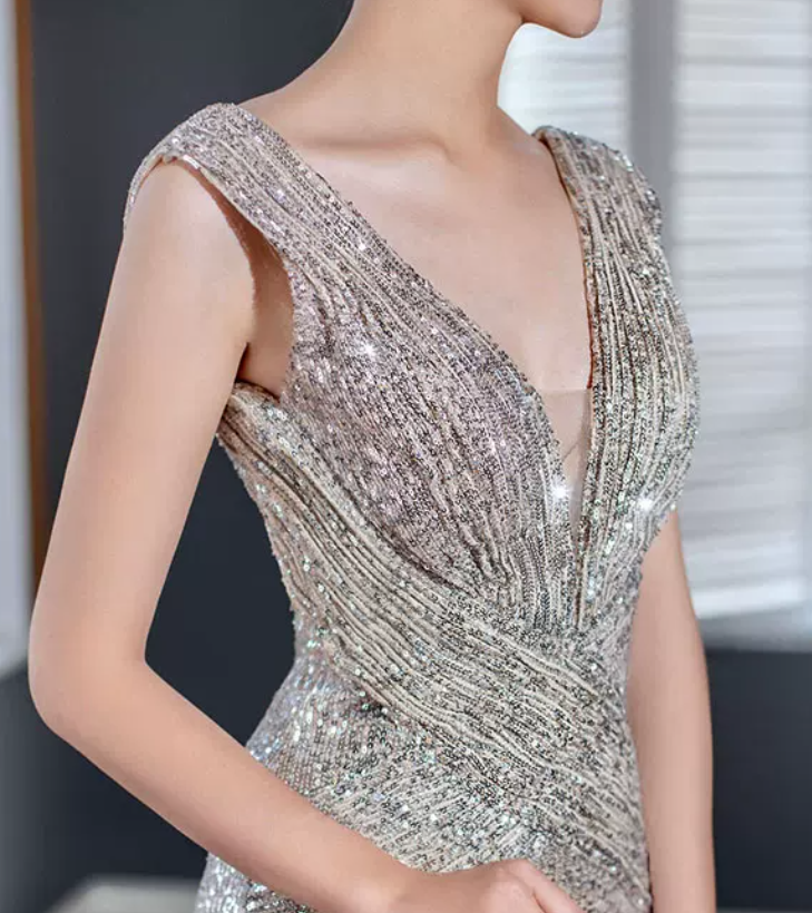 Robe de bal de princesse bustier à volants en satin long, robe de soirée C8117