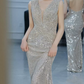 Robe de bal de princesse bustier à volants en satin long, robe de soirée C8117