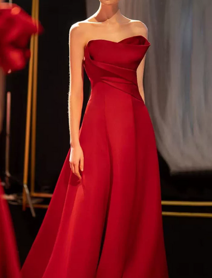 Robe de bal de princesse bustier à volants en satin long, robe de soirée C8117