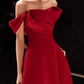 Robe de bal de princesse bustier à volants en satin long, robe de soirée C8117