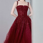 Robe de bal de princesse bustier à volants en satin long, robe de soirée C8117