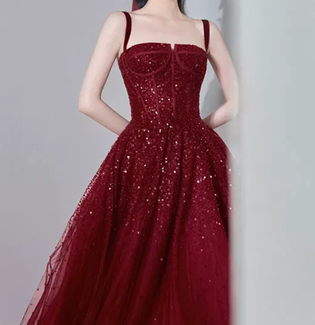 Robe de bal de princesse bustier à volants en satin long, robe de soirée C8117