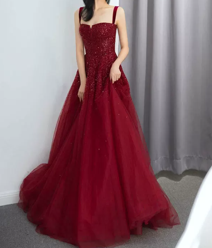 Robe de bal de princesse bustier à volants en satin long, robe de soirée C8117