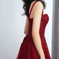 Robe de bal de princesse bustier à volants en satin long, robe de soirée C8117