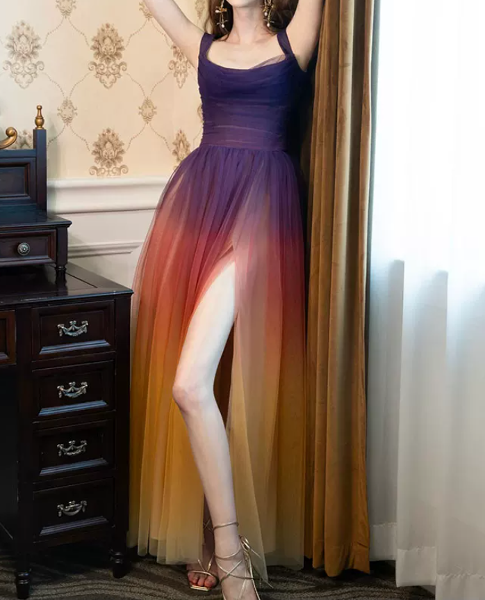 Robe de bal de princesse bustier à volants en satin long, robe de soirée C8117