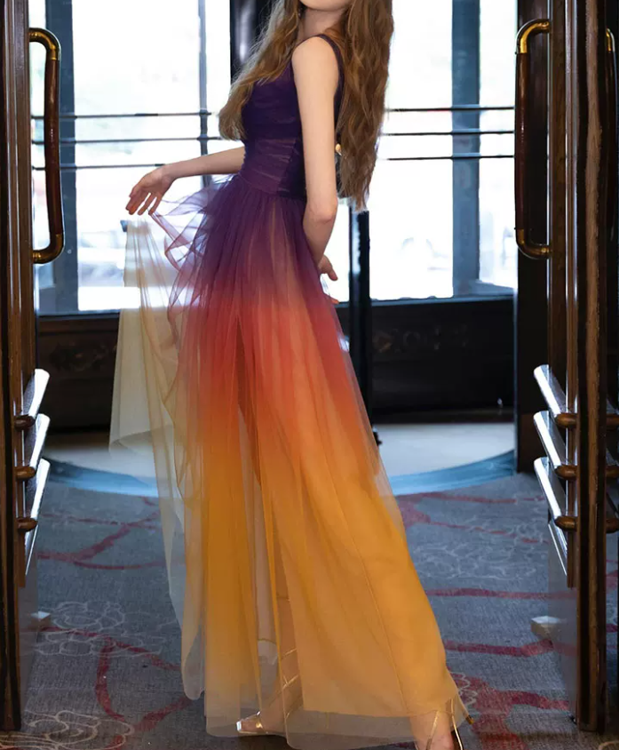 Robe de bal de princesse bustier à volants en satin long, robe de soirée C8117