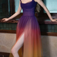 Robe de bal de princesse bustier à volants en satin long, robe de soirée C8117