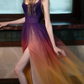 Robe de bal de princesse bustier à volants en satin long, robe de soirée C8117