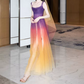 Robe de bal de princesse bustier à volants en satin long, robe de soirée C8117