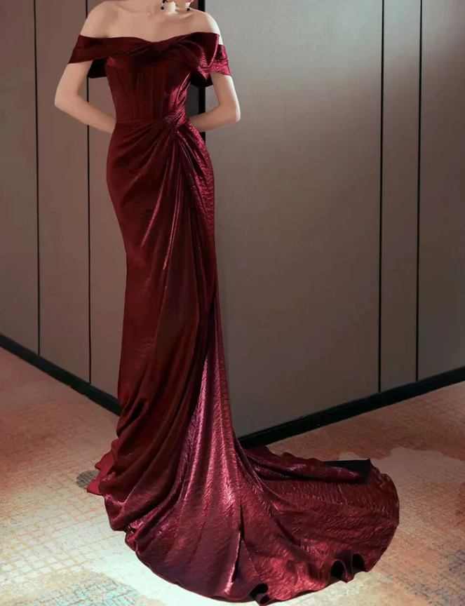 Robe de bal de princesse bustier à volants en satin long, robe de soirée C8117
