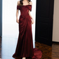 Robe de bal de princesse bustier à volants en satin long, robe de soirée C8117