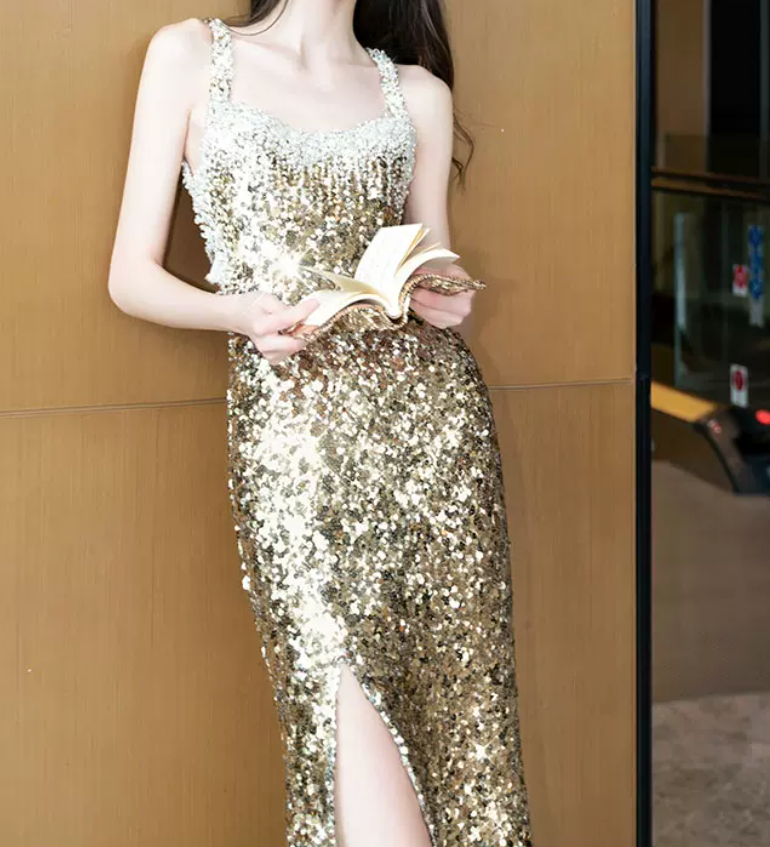 Robe de bal de princesse bustier à volants en satin long, robe de soirée C8117