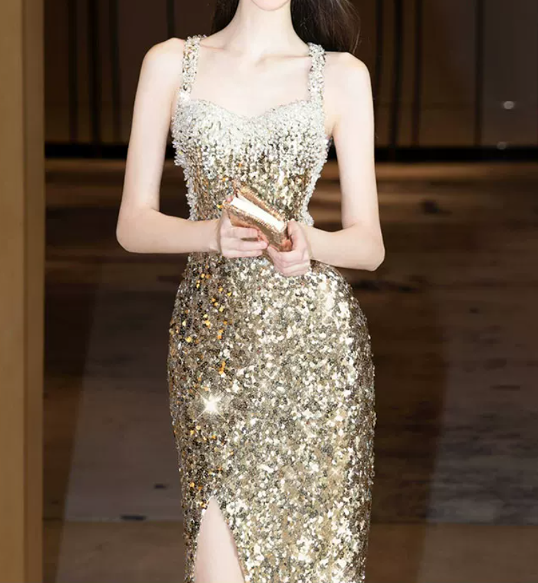 Robe de bal de princesse bustier à volants en satin long, robe de soirée C8117