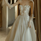 Superbe robe de mariée sirène bustier en satin et tulle, longue et en dentelle, C4563