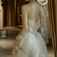 Superbe robe de mariée sirène bustier en satin et tulle, longue et en dentelle, C4563