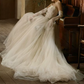 Superbe robe de mariée sirène bustier en satin et tulle, longue et en dentelle, C4563