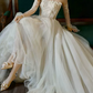 Superbe robe de mariée sirène bustier en satin et tulle, longue et en dentelle, C4563