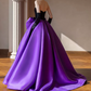 Robe de bal de princesse bustier à volants en satin long, robe de soirée C8117