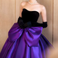 Robe de bal de princesse bustier à volants en satin long, robe de soirée C8117