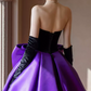 Robe de bal de princesse bustier à volants en satin long, robe de soirée C8117