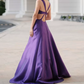 Robe de bal de princesse bustier à volants en satin long, robe de soirée C8117