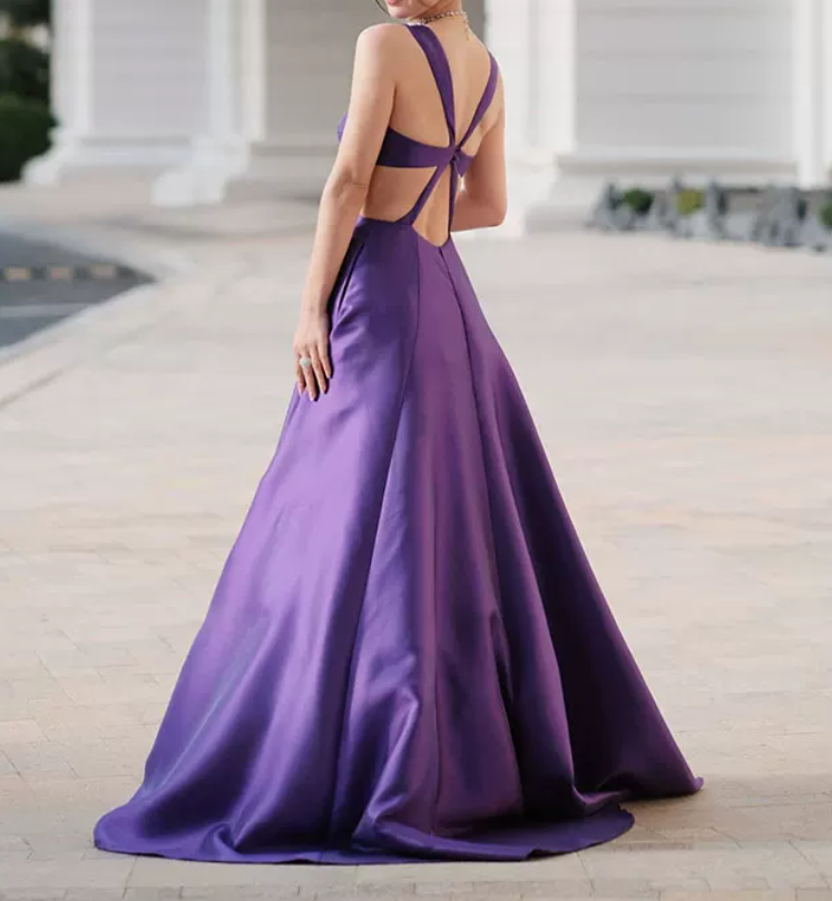 Robe de bal de princesse bustier à volants en satin long, robe de soirée C8117