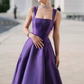 Robe de bal de princesse bustier à volants en satin long, robe de soirée C8117