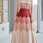 Robe de bal de princesse bustier à volants en satin long, robe de soirée C8117