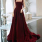 Robe de bal de princesse bustier à volants en satin long, robe de soirée C8117