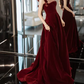 Robe de bal de princesse bustier à volants en satin long, robe de soirée C8117