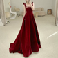 Robe de bal de princesse bustier à volants en satin long, robe de soirée C8117