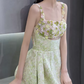 Dreamy Spaghetti Straps Green Prom Dress Sequins Appliques A-Line Evening Dress C8889
