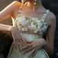 Dreamy Spaghetti Straps Green Prom Dress Sequins Appliques A-Line Evening Dress C8889