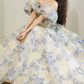 Robe de bal de princesse bustier à volants en satin long, robe de soirée C8117