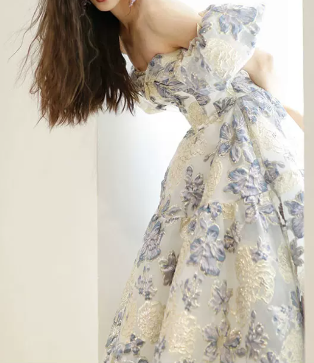 Robe de bal de princesse bustier à volants en satin long, robe de soirée C8117