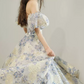 Robe de bal de princesse bustier à volants en satin long, robe de soirée C8117