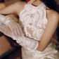 Graceful Halter Neck Lace Wedding Dresses Satin A-Line Bridal Dress C8893