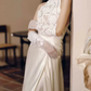 Graceful Halter Neck Lace Wedding Dresses Satin A-Line Bridal Dress C8893