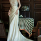 Graceful Halter Neck Lace Wedding Dresses Satin A-Line Bridal Dress C8893