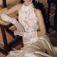 Graceful Halter Neck Lace Wedding Dresses Satin A-Line Bridal Dress C8893