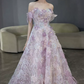 Robe de bal de princesse bustier à volants en satin long, robe de soirée C8117