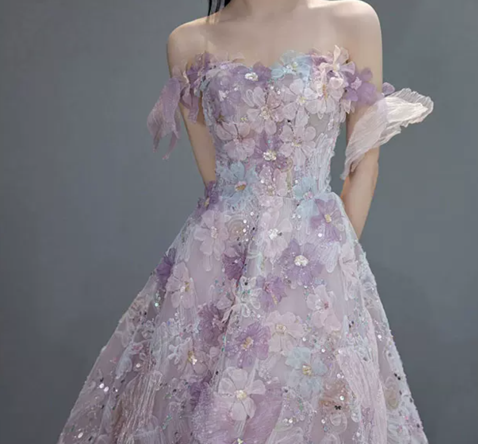 Robe de bal de princesse bustier à volants en satin long, robe de soirée C8117