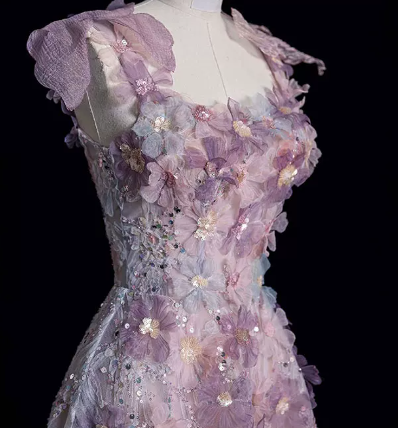 Robe de bal de princesse bustier à volants en satin long, robe de soirée C8117